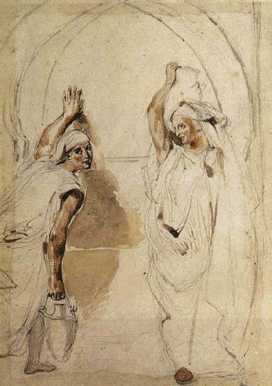 Eugene Delacroix Two Women at the Well China oil painting art